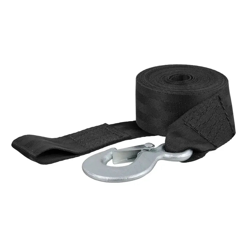 CURT 29450 15' Winch Strap with Snap Hook (1,100 lbs.) - View 1