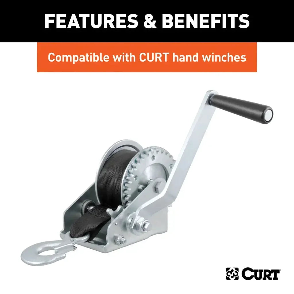 CURT 29450 15' Winch Strap with Snap Hook (1,100 lbs.) - View 4