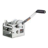 CURT 29520 Hand-Crank 2-Speed Winch, 2,000 lbs, 10.25:1 Low Gear Ratio, 10.6" Handle - View 1