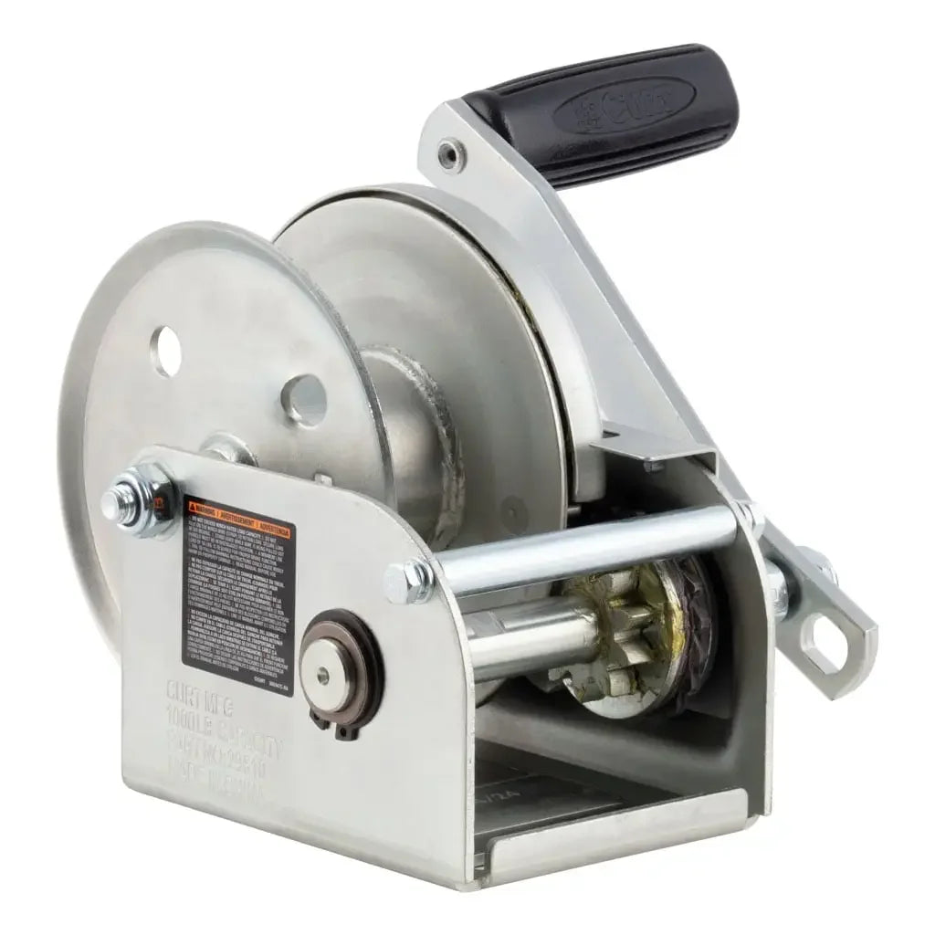 CURT 29610 Hand-Crank Brake Winch, 1,000 lbs, 4.2:1 Gear Ratio, 7" Handle - View 2