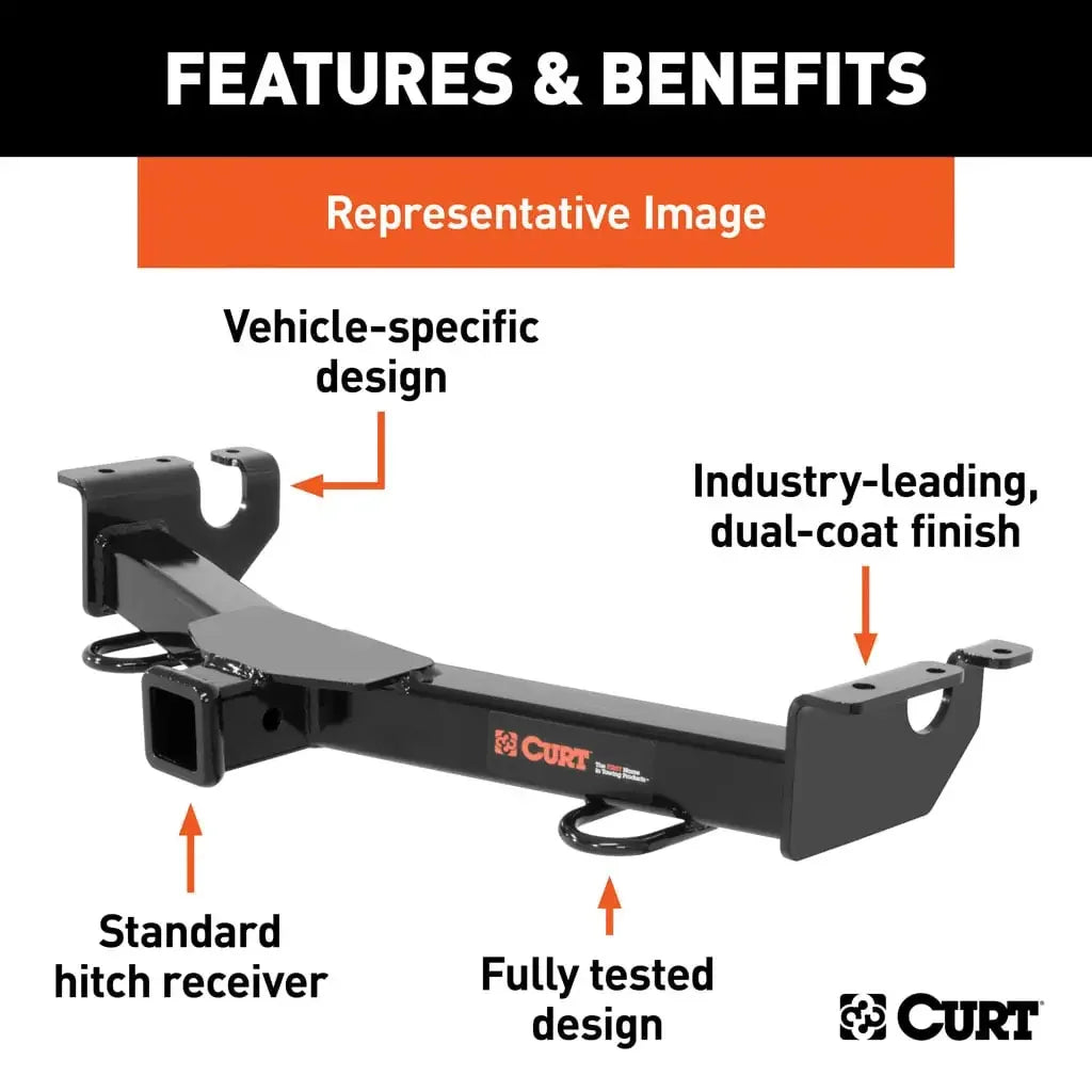 CURT 31302 2" Front Receiver Hitch, Select Cadillac, Chevrolet, GMC Trucks, SUVs - View 3