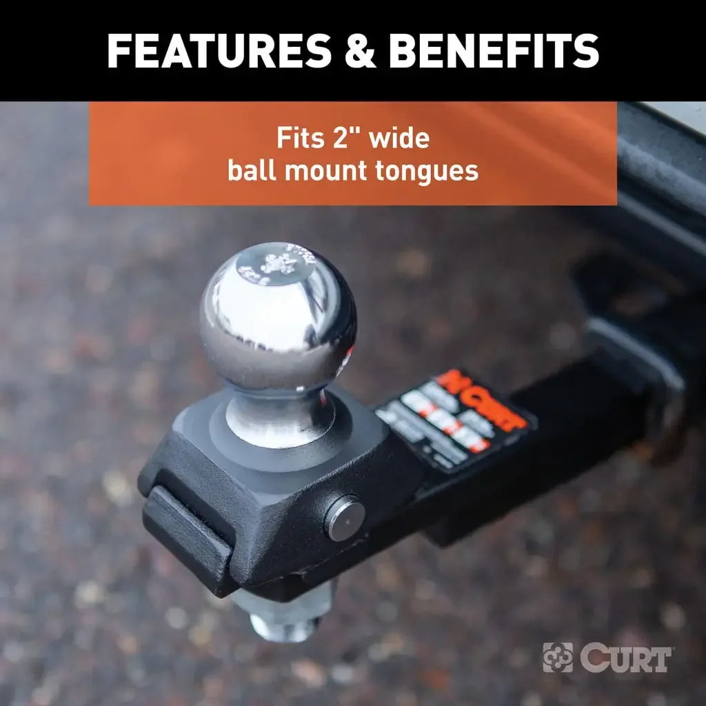 CURT 40246 RockerBall 2" Cushion Hitch Trailer Ball (3/4" Shank, 3,500 lbs, Packaged) - View 7