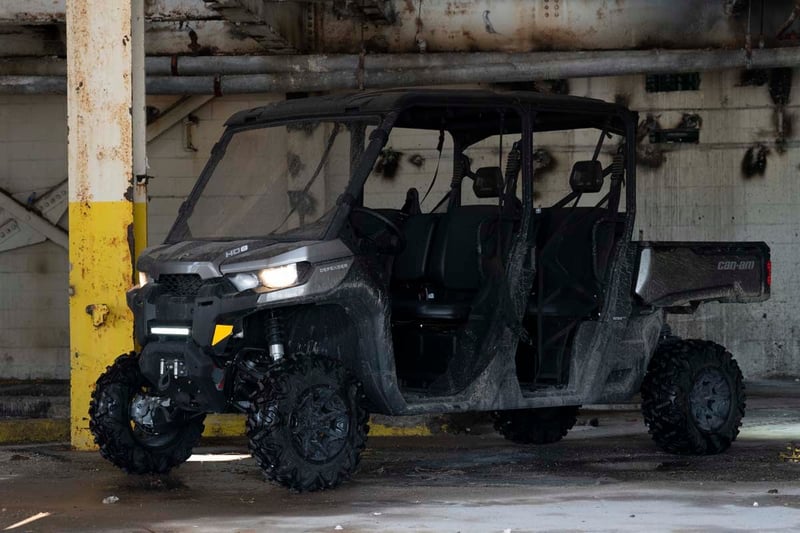 RC LED Light | Bumper Mount | 12" Black Single Row | White DRL | Can-Am Defender HD 8/HD 9/HD 10 (manufacturer page)