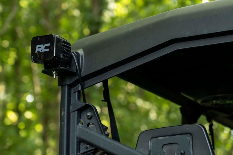 RC LED Light | Cab Mount | 2" Black Pair | Flood | Can-Am Defender HD 5/HD 8/HD 9/HD 10 (manufacturer page)