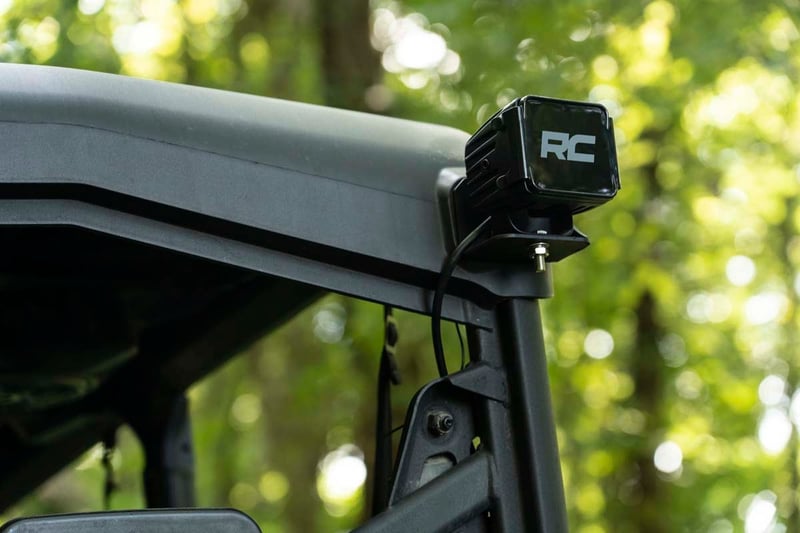 RC LED Light | Cab Mount | 2" Black Pair | Flood | Can-Am Defender HD 5/HD 8/HD 9/HD 10 (manufacturer page)
