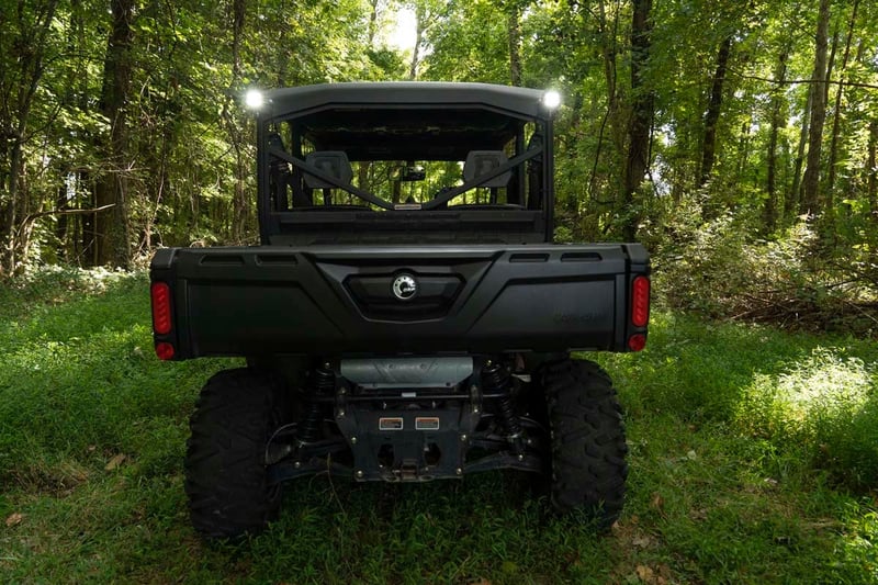 RC LED Light | Cab Mount | 2" Black Pair | Flood | Can-Am Defender HD 5/HD 8/HD 9/HD 10 (manufacturer page)