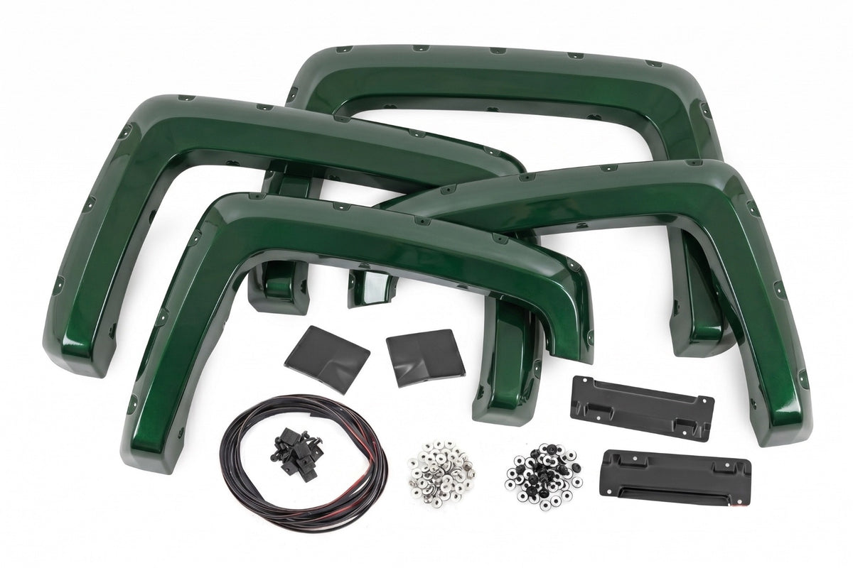 Pocket Fender Flares | 6'7" & 8' Bed | G7J Rainforest Green | Chevy Silverado 1500 (14-18)/2500HD - Fender Flares (Image 3 of 6)