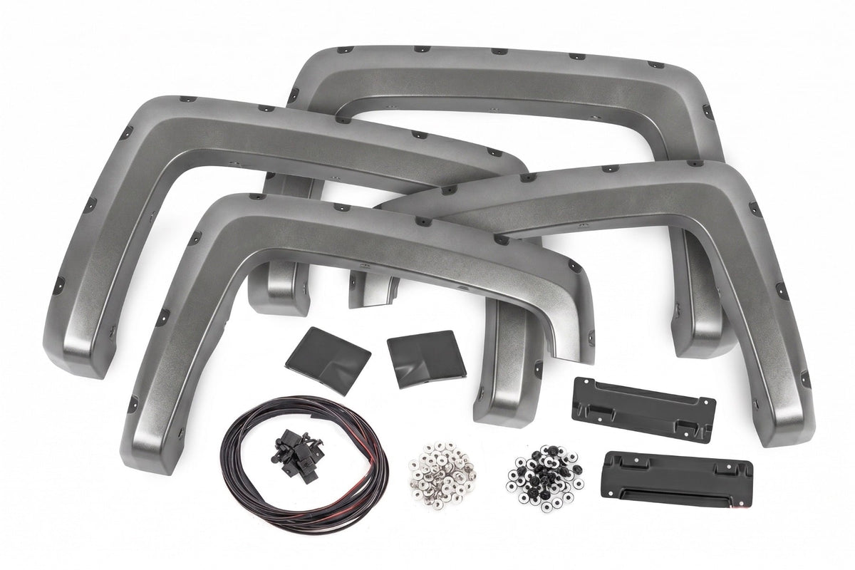 Pocket Fender Flares | 6'7" & 8' Bed | G9K Satin Steel | Chevy Silverado 1500 (14-18)/2500HD - Fender Flares (Image 3 of 6)