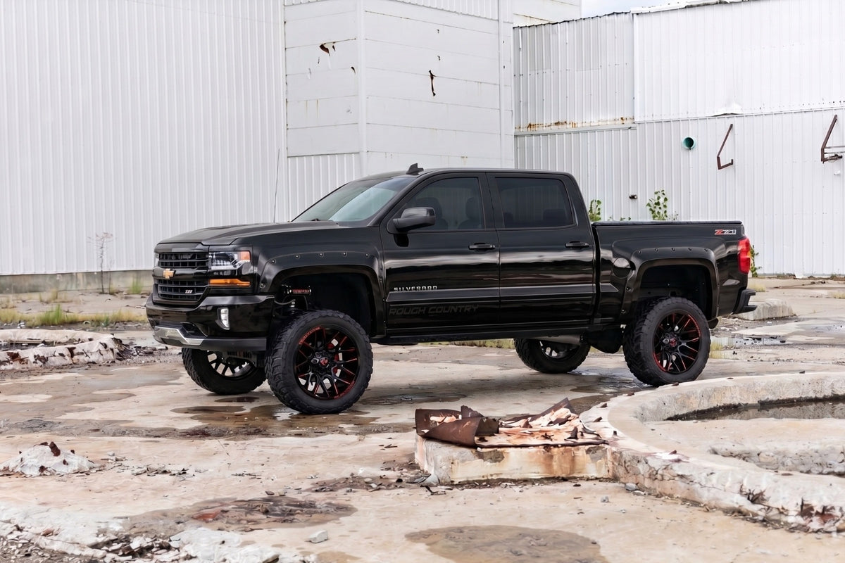 Pocket Fender Flares | 6'7" & 8' Bed | GB8 Mosaic Black | Chevy Silverado 1500 (14-18)/2500HD - Fender Flares (Image 5 of 6)