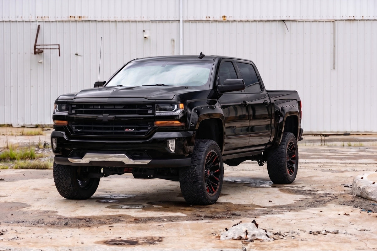 Pocket Fender Flares | 6'7" & 8' Bed | GB8 Mosaic Black | Chevy Silverado 1500 (14-18)/2500HD - Fender Flares (Image 4 of 6)