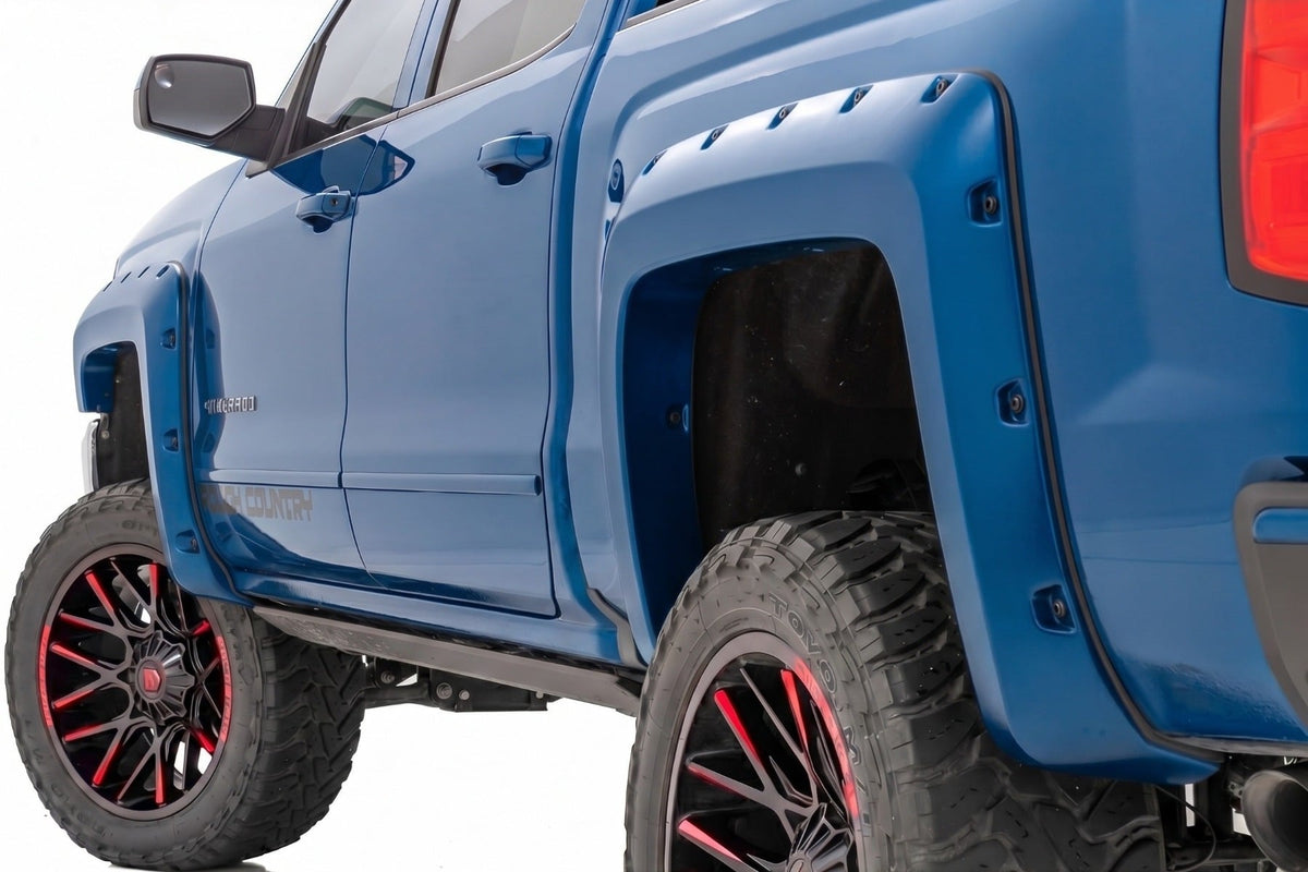 Pocket Fender Flares | 6'7" & 8' Bed | G1K Deep Ocean Blue | Chevy Silverado 1500 (14-18)/2500HD - Fender Flares (Image 1 of 4)
