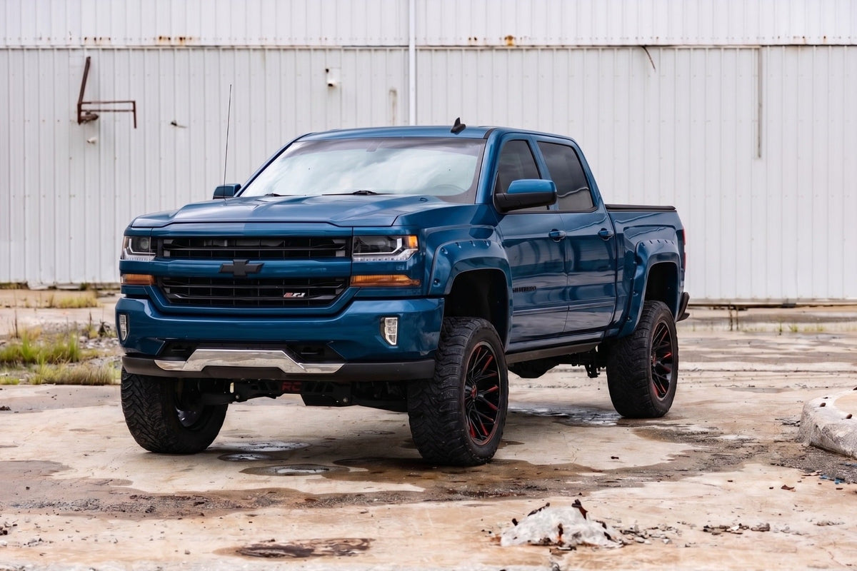 Pocket Fender Flares | 6'7" & 8' Bed | G1K Deep Ocean Blue | Chevy Silverado 1500 (14-18)/2500HD - Fender Flares (Image 2 of 4)