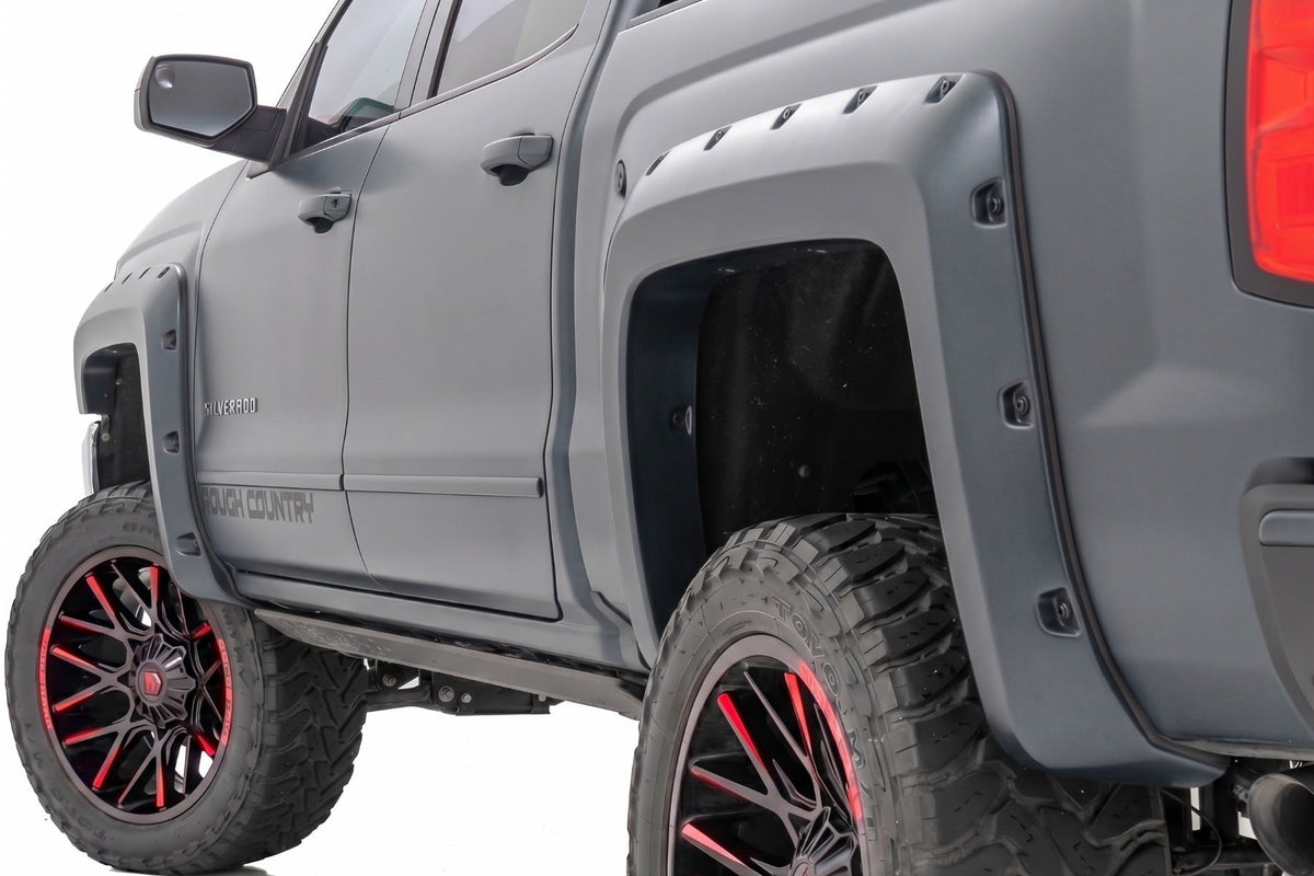 Pocket Fender Flares | 6'7" & 8' Bed | GPA Graphite | Chevy Silverado 1500 (14-18)/2500HD - Fender Flares (Image 1 of 6)