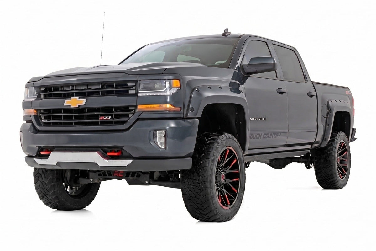 Pocket Fender Flares | 6'7" & 8' Bed | GPA Graphite | Chevy Silverado 1500 (14-18)/2500HD - Fender Flares (Image 2 of 6)