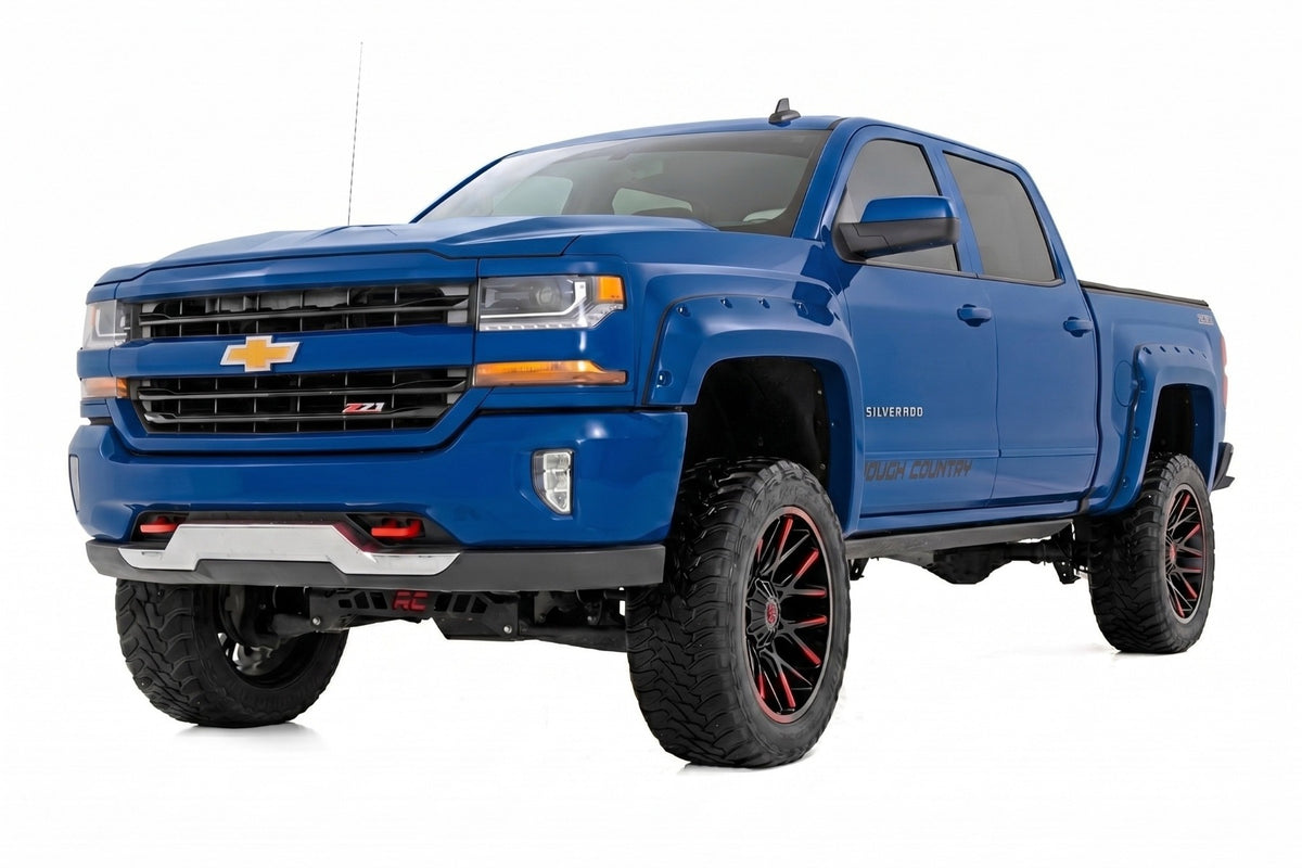 Pocket Fender Flares | 5'9" Bed | GA0 North-Sky Blue | Chevy Silverado 1500 (14-18 & Classic) - Fender Flares (Image 2 of 6)