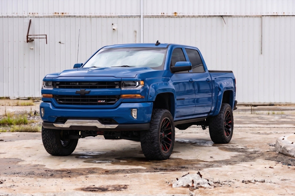 Pocket Fender Flares | 6'7" & 8' Bed | GA0 Northsky Blue | Chevy Silverado 1500 (14-18)/2500HD - Fender Flares (Image 4 of 6)