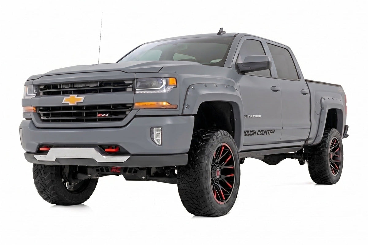 Pocket Fender Flares | 6'7" & 8' Bed | G1C Overcast | Chevy Silverado 1500 (14-18)/2500HD - Fender Flares (Image 2 of 6)