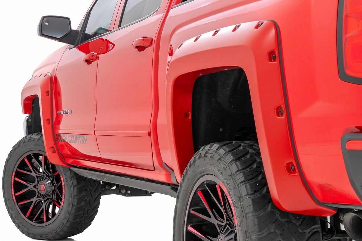 Pocket Fender Flares | 6'7" & 8' Bed | G7C Red Hot | Chevy Silverado 1500 (14-18)/2500HD - Fender Flares (Image 1 of 6)