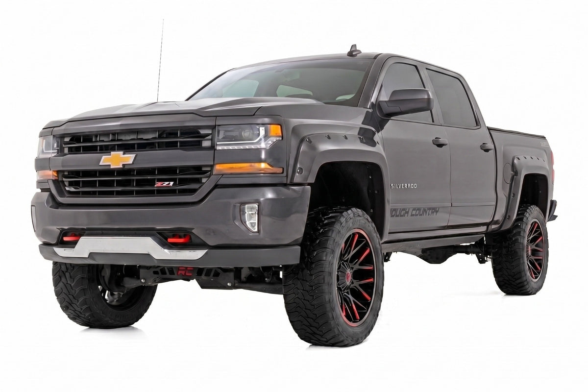 Pocket Fender Flares | 6'7" & 8' Bed | GJI Shadow Gray | Chevy Silverado 1500 (14-18)/2500HD - Fender Flares (Image 2 of 6)