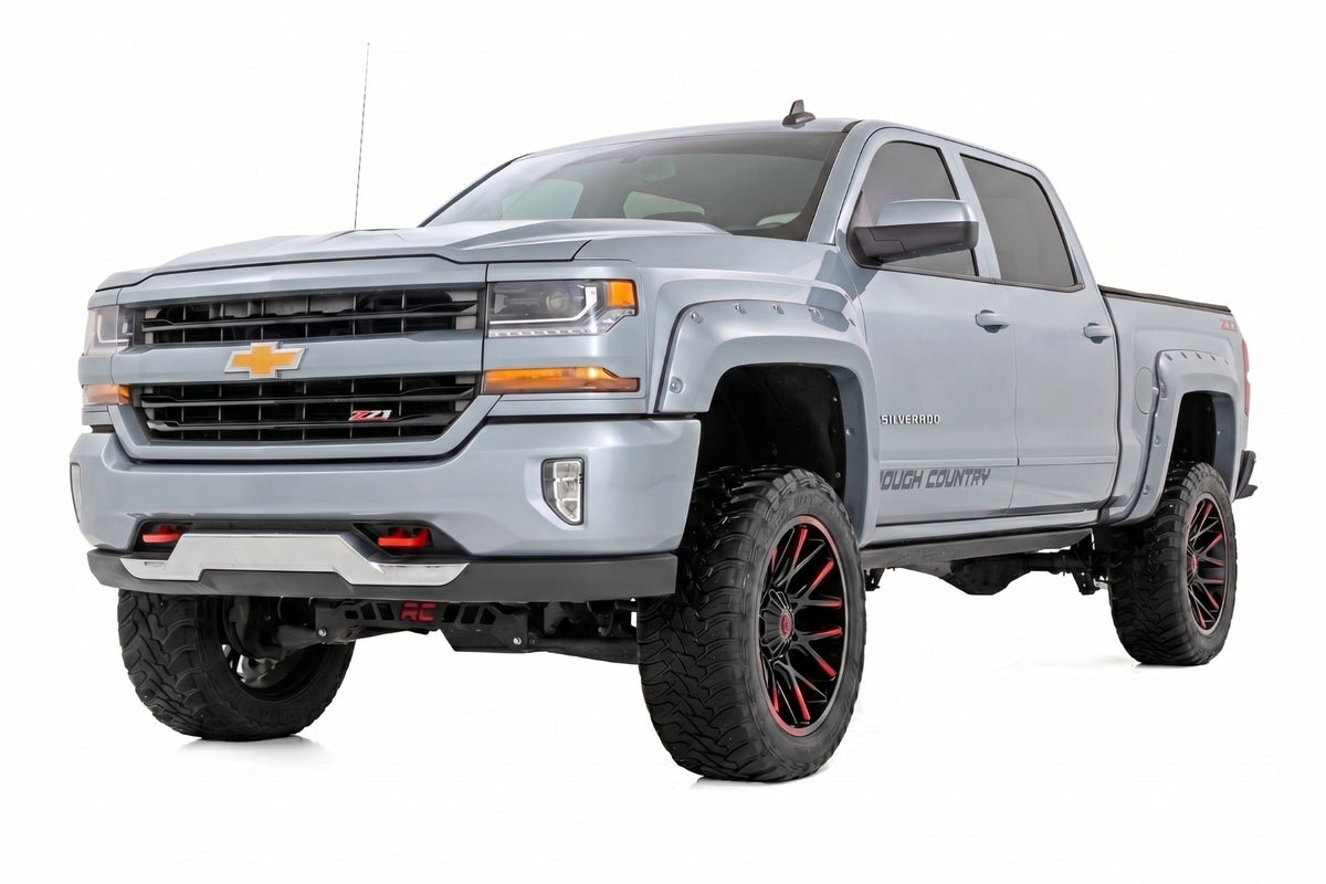 Pocket Fender Flares | 6'7" & 8' Bed | GAN Silver Ice Metallic | Chevy Silverado 1500 (14-18)/2500HD - Fender Flares (Image 2 of 6)