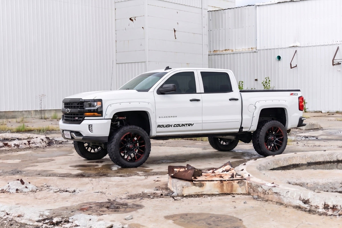 Pocket Fender Flares | 6'7" & 8' Bed | GAZ Summit White | Chevy Silverado 1500 (14-18)/2500HD (15-19) - Fender Flares (Image 5 of 6)
