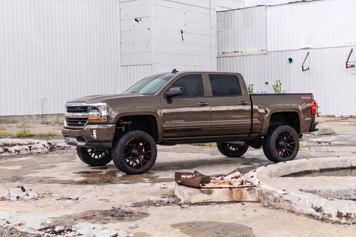 Pocket Fender Flares | 6'7" & 8' Bed | GXG Tungsten | Chevy Silverado 1500 (14-18)/2500HD - Fender Flares (Image 5 of 6)