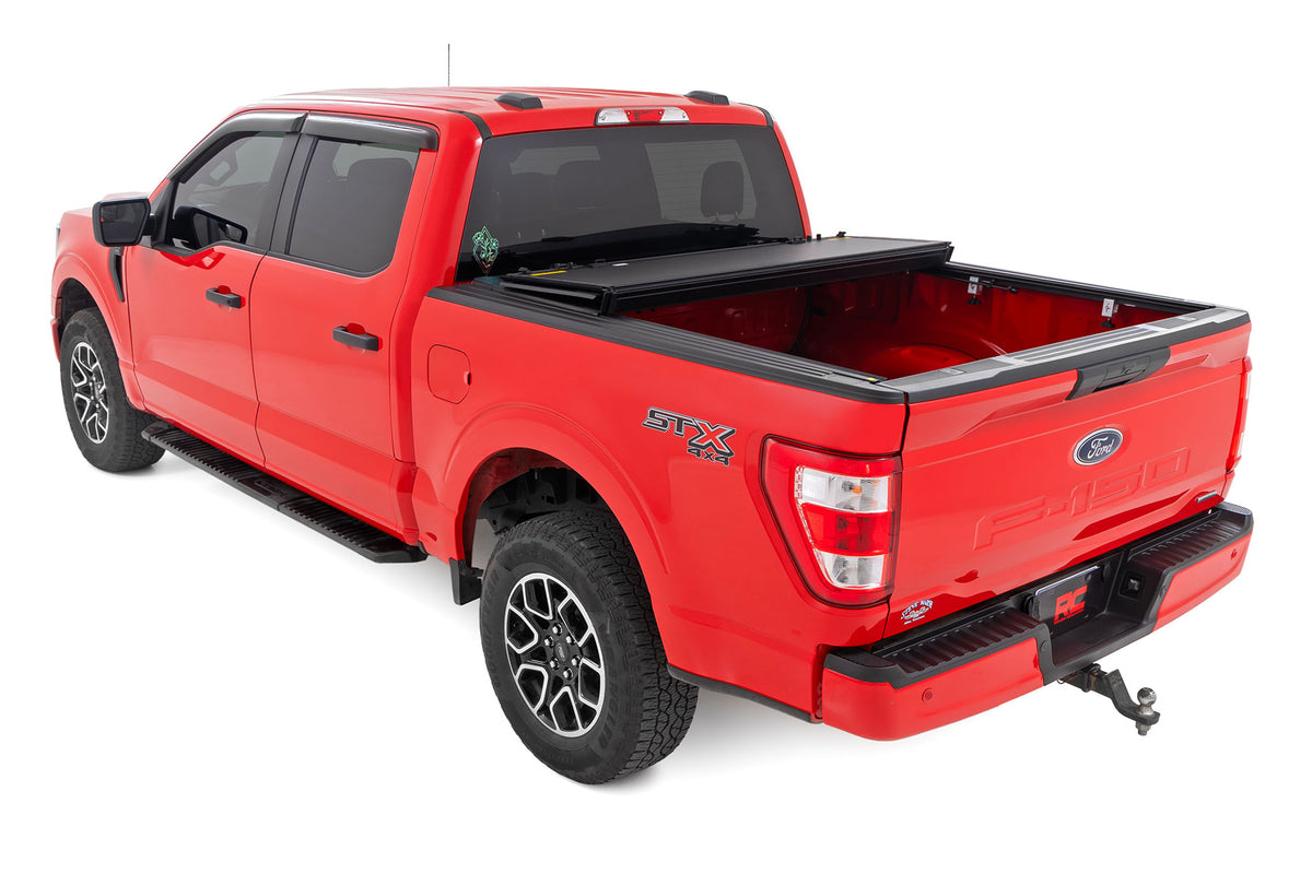 Hard Tri-Fold Flip Up Bed Cover | 6'7" Bed | Ford F-150 2WD/4WD (2015-2020) - Bed Covers (Image 5 of 6)