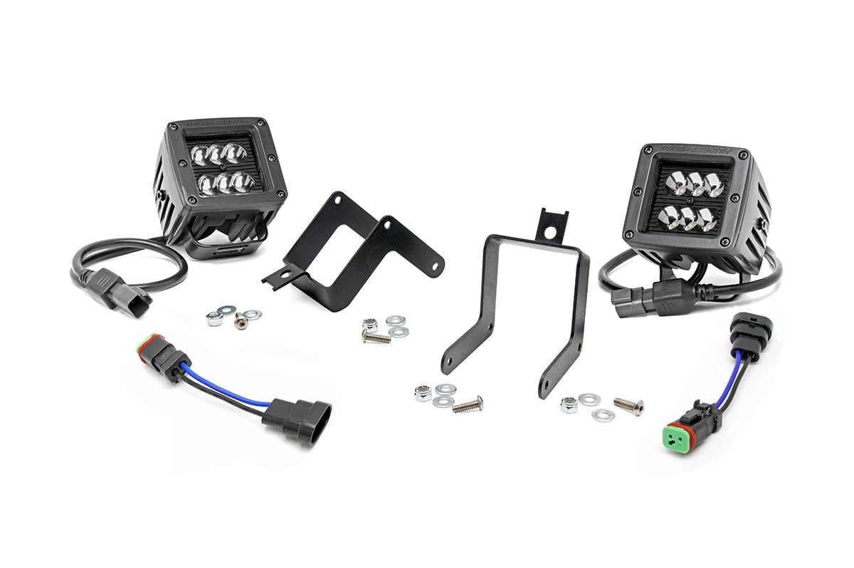 Rough Country 70622 LED Light Kit | Fog Mount | 2" Black Pair | Ford F-250/F-350 Super Duty (11-16) - Image 1