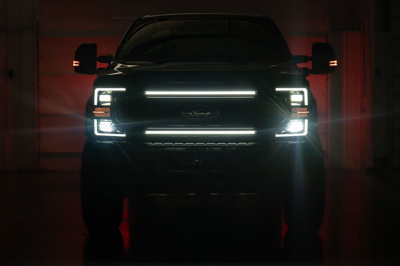 RC LED Light Kit | Grille Mount | 30 Inch DRL | Ford F-250/F-350 Super Duty (17-22) (manufacturer page)