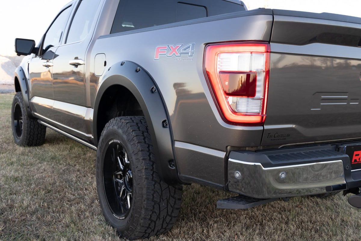 RC Pocket Fender Flares | E7 Velocity Blue | Ford F-150 2WD/4WD (2021-2026) (manufacturer page)