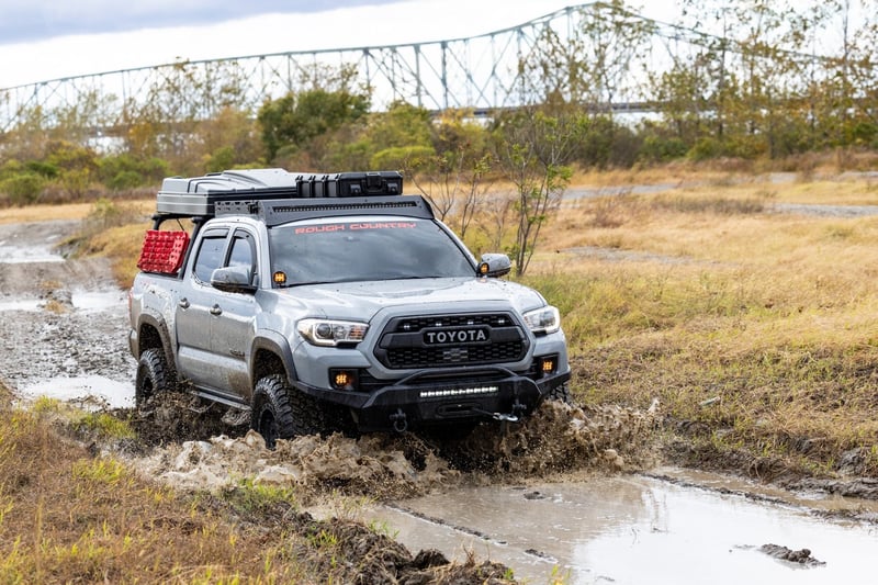 RC LED Light Kit | Ditch Mount | Black Series Round | 3.5 Inch | Amber DRL | Toyota Tacoma (16-23) (manufacturer page)