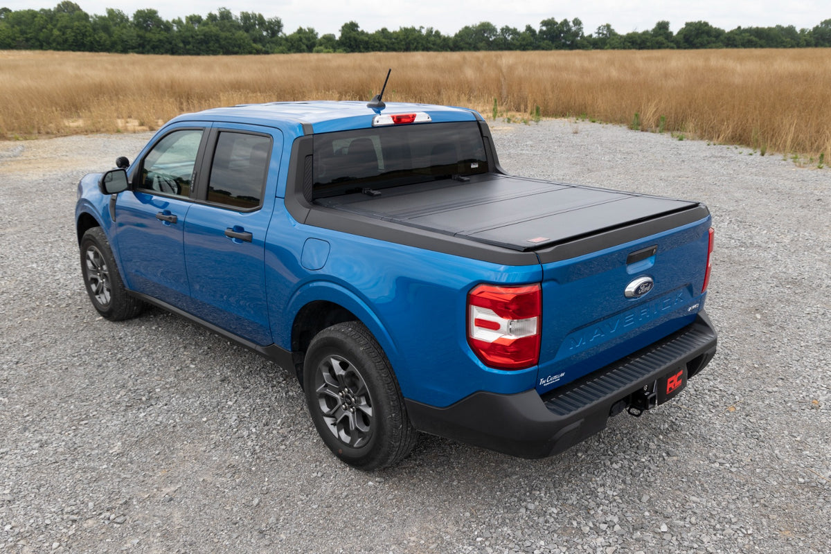 Hard Tri-Fold Flip Up Bed Cover | 4'6" Bed | Ford Maverick 2WD/4WD (22-26) - Bed Covers (Image 5 of 6)