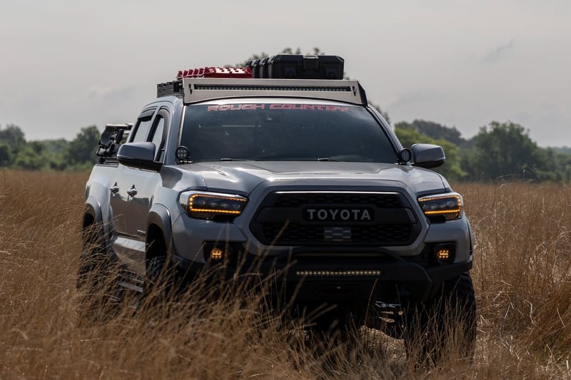 RC LED Fog Light Kit | 3.5 Inch Round Black Series | Amber DRL | Toyota Tacoma (16-23) (manufacturer page)