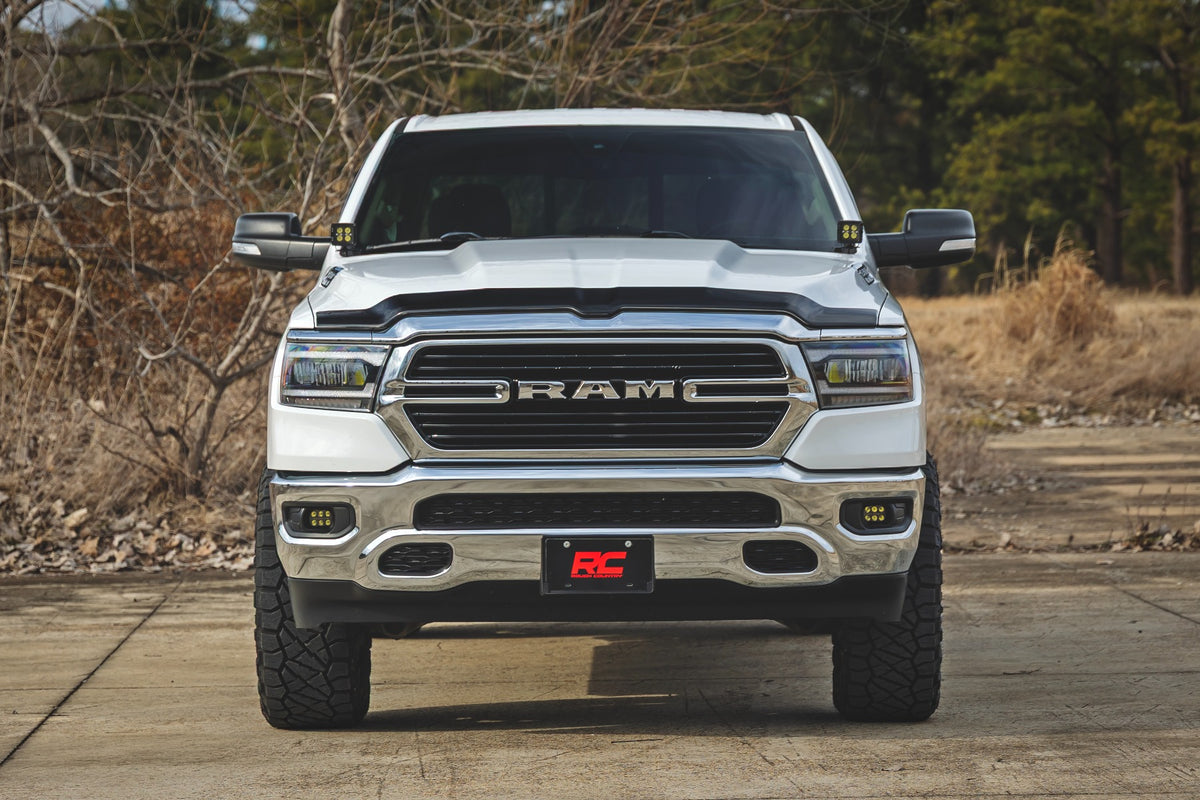 Rough Country 30005 LED Fog Light Kit | 3.5 Inch Round Black Series | Amber DRL | Ram 1500 (2019-2024) - Image 5
