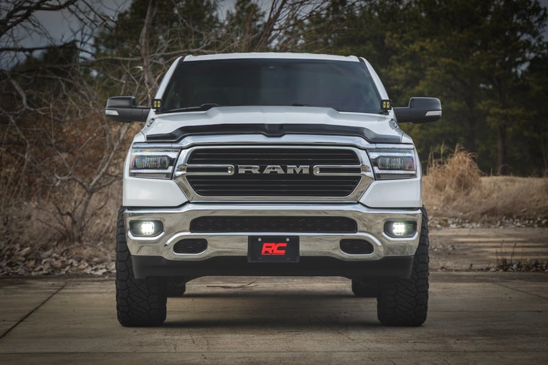 RC LED Fog Light Kit | 3.5 Inch Round Black Series | Amber DRL | Ram 1500 (2019-2024) (manufacturer page)