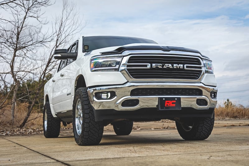 RC LED Fog Light Kit | 3.5 Inch Round Black Series | Amber DRL | Ram 1500 (2019-2024) (manufacturer page)