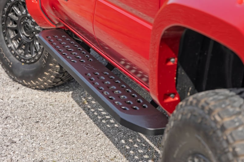 RC RPT2 Running Board | Double Cab | Black | Toyota Tacoma 2WD/4WD (2024-2026) (manufacturer page)