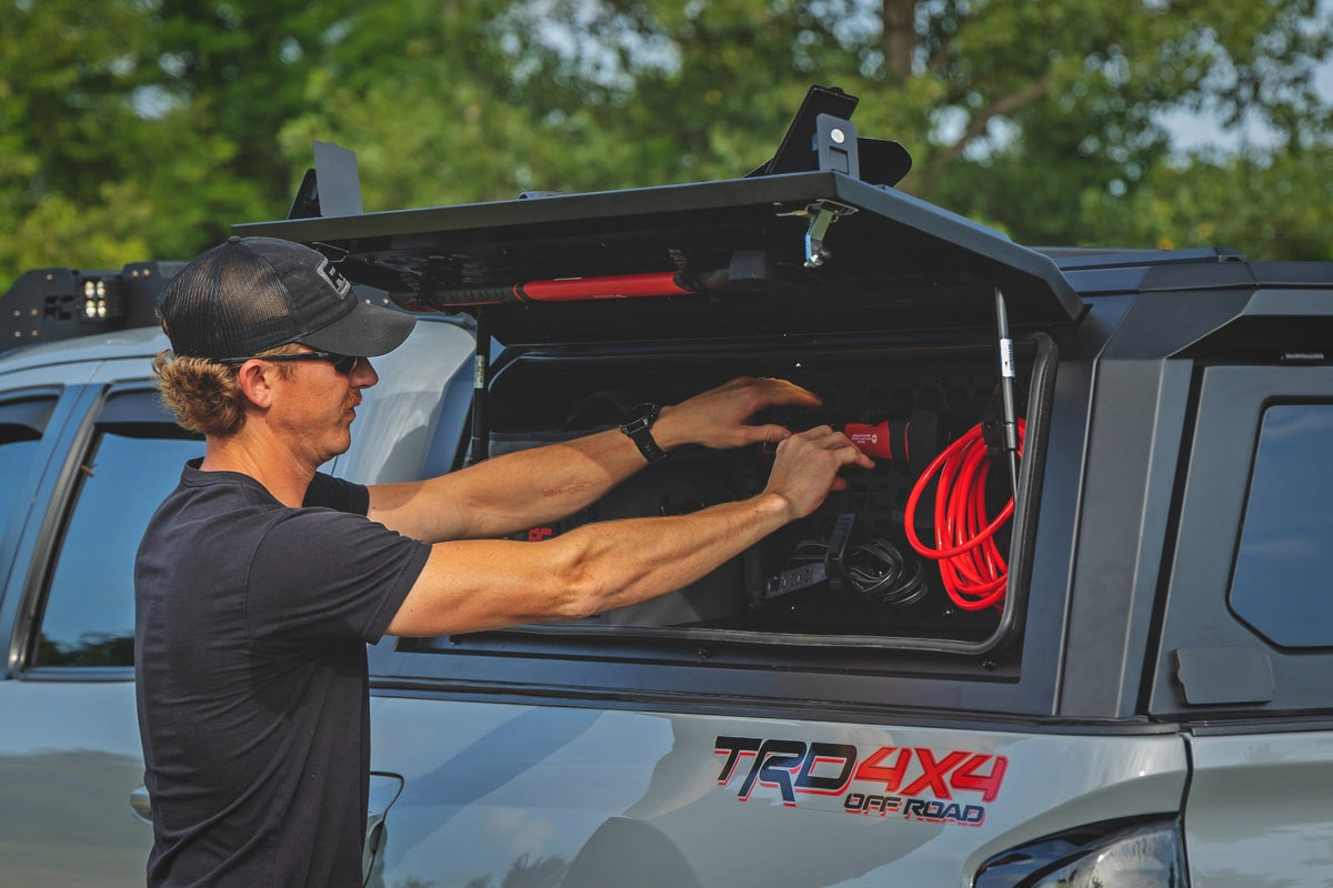Bed Cap Molle Panel Side Storage Bin | Drivers Side | Toyota Tacoma (16-23) - Bed Covers (Image 4 of 6)