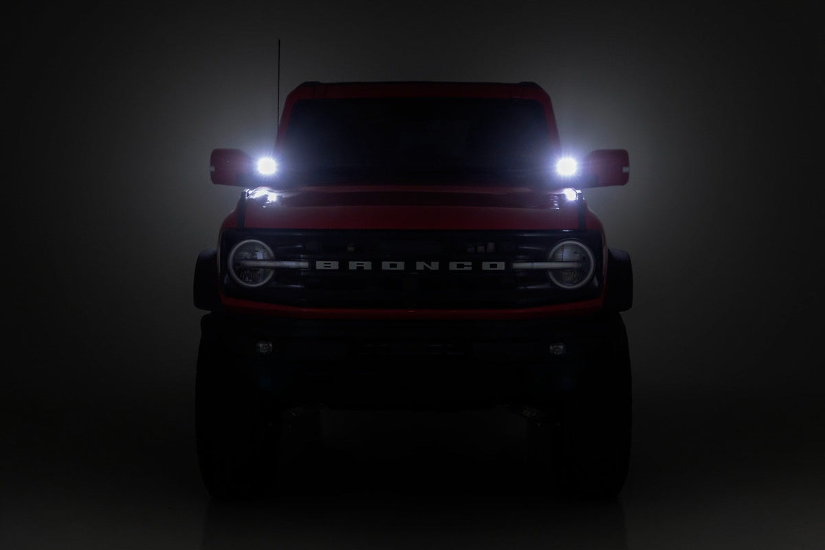 LED Light Kit | Ditch Mount | 3.5" Black Round Pair | Amber DRL | Ford Bronco (21-26) - Lighting & Acc (Image 5 of 6)