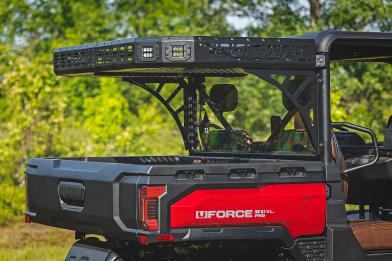 RC Cargo Rack | Dual 2" Black LED Pairs | Flush Mount | CFMOTO U10 1000 PRO (manufacturer page)