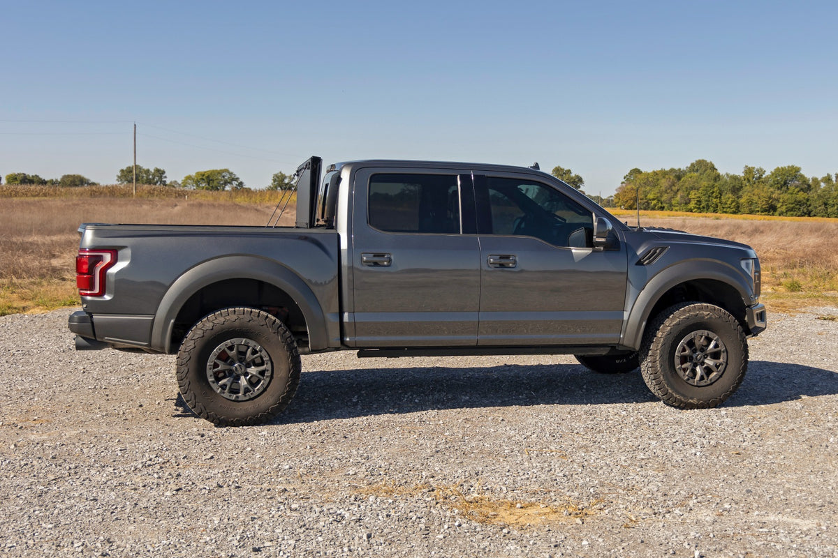 Rough Country 49221550 Hard Tri-Fold Flip Up Bed Cover | 5'7" Bed | Ford F-150 (21-26)/F-150 Lightning (22-26)