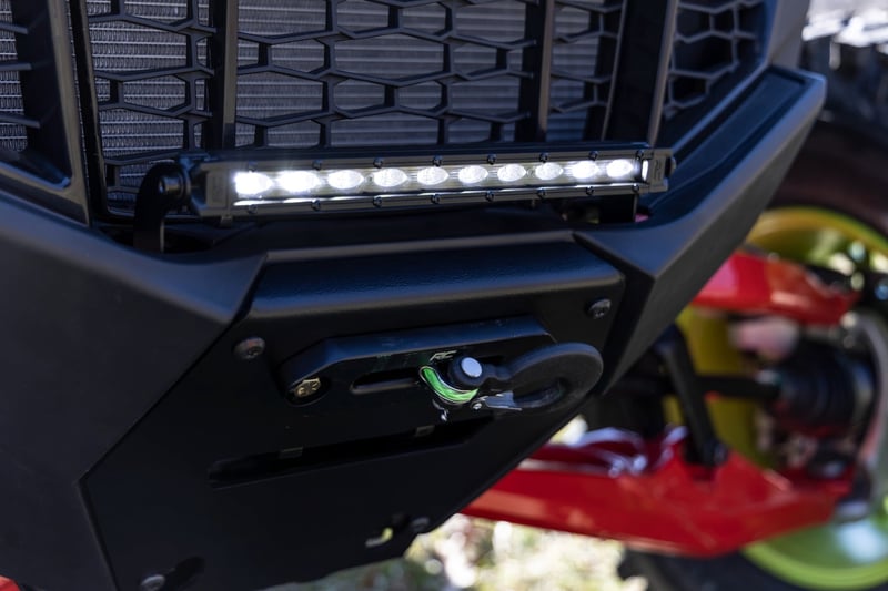RC LED Light | Winch Mount | Front | 10" Black Slimline | Polaris RZR Pro R (manufacturer page)