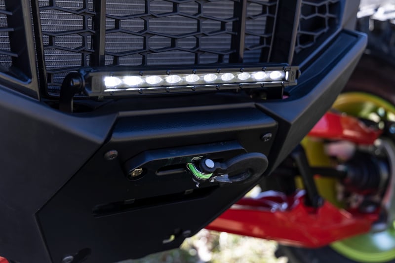 RC LED Light | Winch Mount | Front | 10" Black Slimline | Polaris RZR Pro R (manufacturer page)