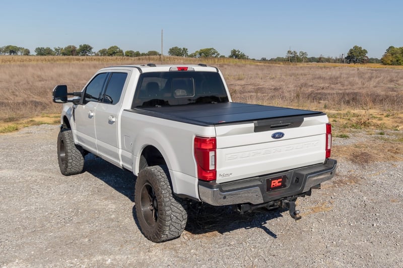 RC Hard Tri-Fold Flip Up Bed Cover | 6'10" Bed | Ford F-250/F-350 Super Duty (17-26) (manufacturer page)