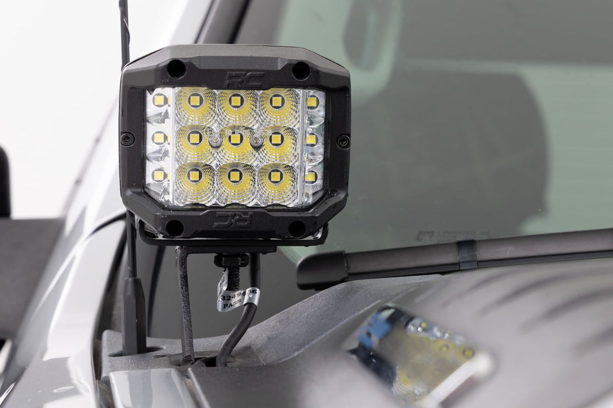RC LED Light Kit | Ditch Mount | 2" Black Pair | Spot | Chevy 1500 & Chevy/GMC 2500HD/3500HD (07-14) (manufacturer page)