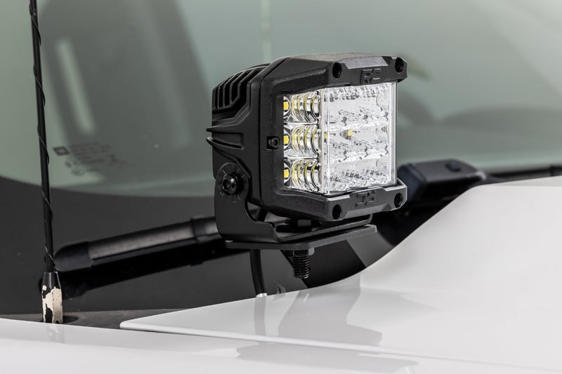 RC LED Ditch Light Kit | 2in Black Pair | Amber DRL | Chevy/GMC 1500 (14-18 & Classic) (manufacturer page)