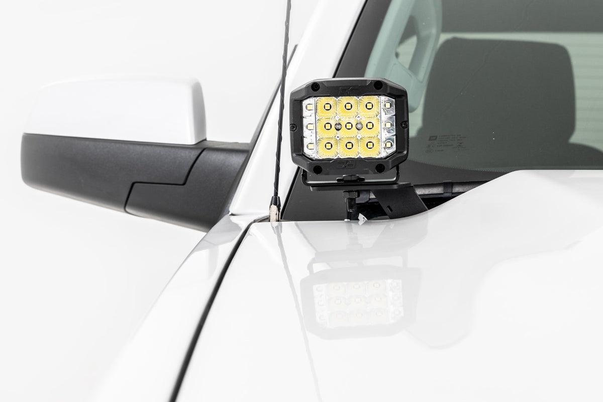 RC LED Ditch Light Kit | 2in Black Pair | Amber DRL | Chevy/GMC 1500 (14-18 & Classic) (manufacturer page)