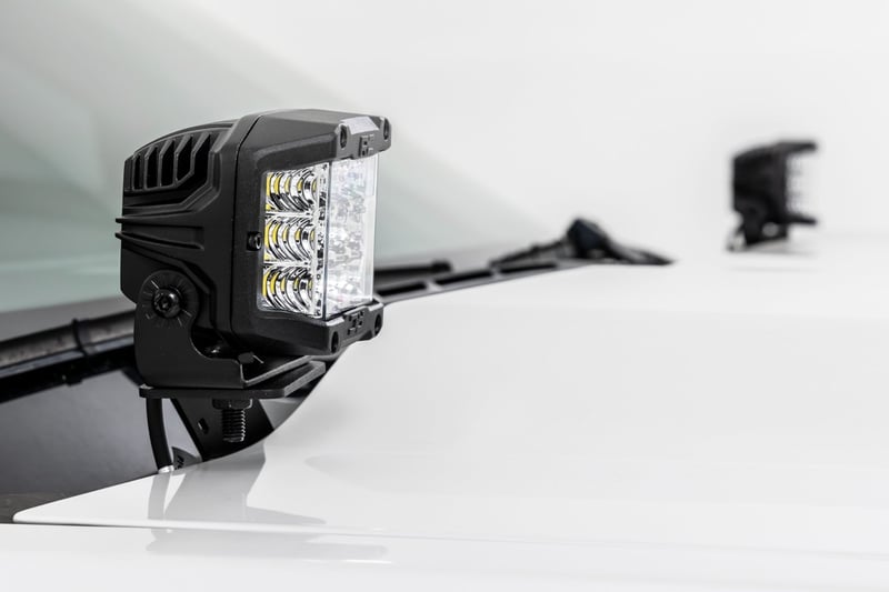 RC LED Ditch Light Kit | 2in Black Pair | Amber DRL | Chevy/GMC 1500 (14-18 & Classic) (manufacturer page)