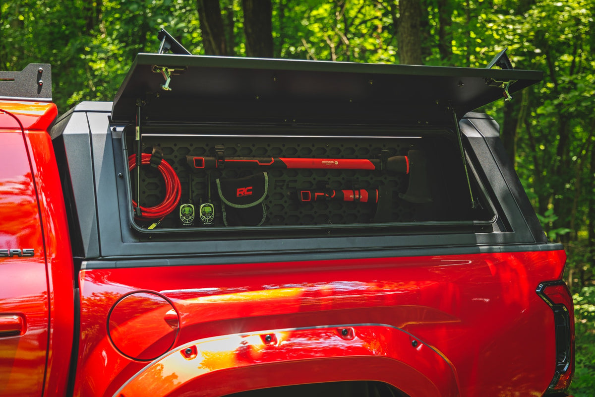 Bed Cap Molle Panel Side Storage Bin | Drivers Side | Toyota Tacoma (24-26) - Bed Covers (Image 6 of 6)