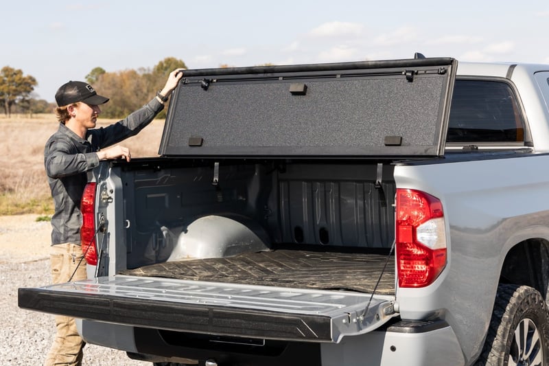 RC Hard Tri-Fold Flip Up Bed Cover | 5'7" Bed | Toyota Tundra 2WD/4WD (07-21) (manufacturer page)